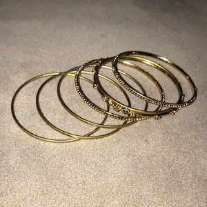 Gold colored stackable bengal bracelets